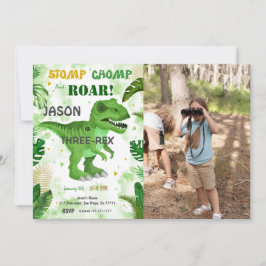 STOMP CHOMP och ROAR! Bild från Dinosaur Birthday Inbjudningar