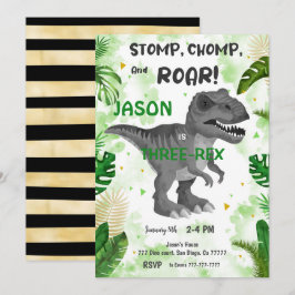 STOMP CHOMP och ROAR! Dess Dinosaur Inbjudningar