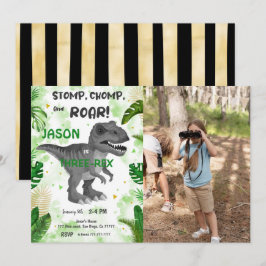 STOMP CHOMP och ROAR! Dess Dinosaur Photo Inbjudningar