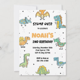 Stomp, Chomp och Roar! Dinosaurs Födelsedagsfest Inbjudningar