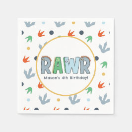 Stomp Chomp Rawr Dinosaur Birthday Pappersservett