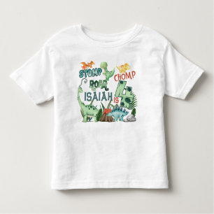 Stomp Chomp Roar Dinosaur 4e födelsedagen T Shirt