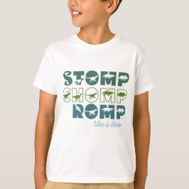 Stomp-chomp-rom som ett dino-barn t shirt