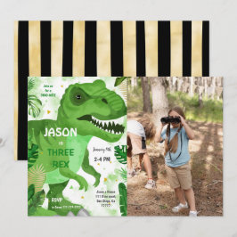 STOMP CHOMP: s Dinosaur Birthday Photo Inbjudningar