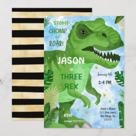 STOMP CHOMP: s Födelsedagsfest för dosinosaur Inbjudningar