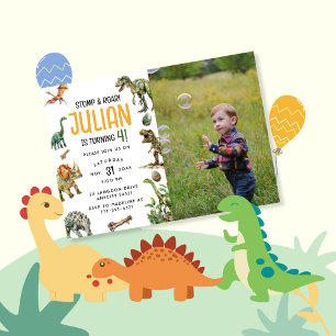 Stomp Roar Dinosaur Baby Shower Inbjudningar