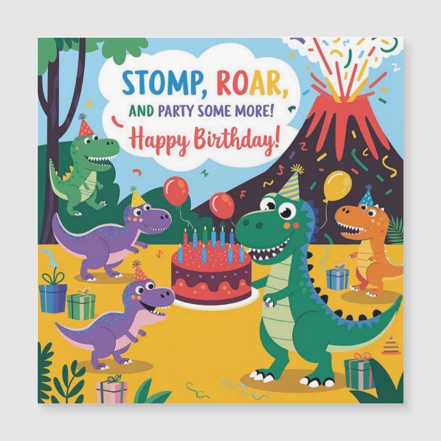 "Stomp, Roar & Party lite mer - Dino Kids design (Framsida)