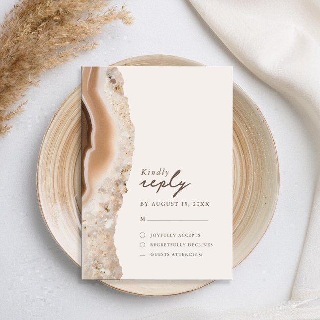 Stone Agate Marble Bröllop OSA Kort (Skapare uppladdad)