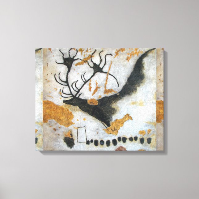 Stone Age Lascaux Megaloceros Cave Painting Canvas (Framsida)