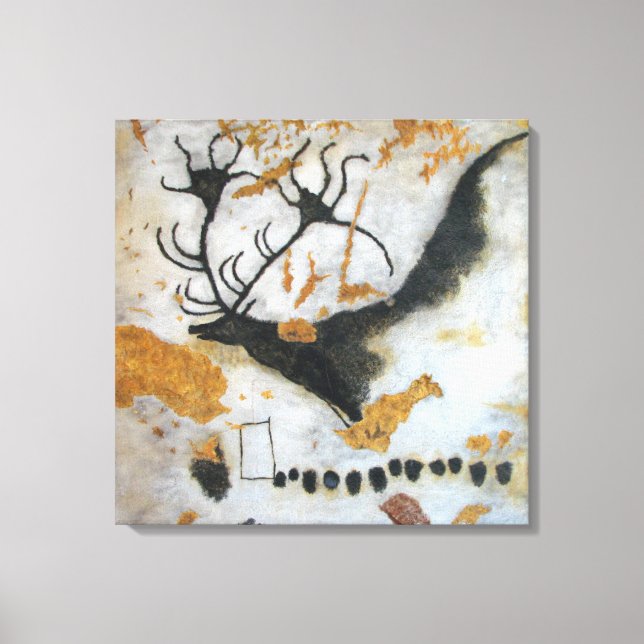Stone Age Lascaux Megaloceros Cave Painting Canvas (Framsida)
