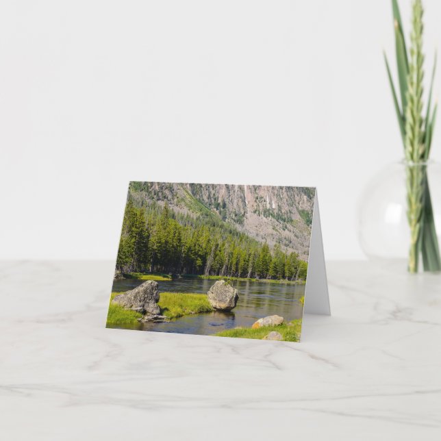 Stone at at Madison River Greeting Card Kort (Framsida)