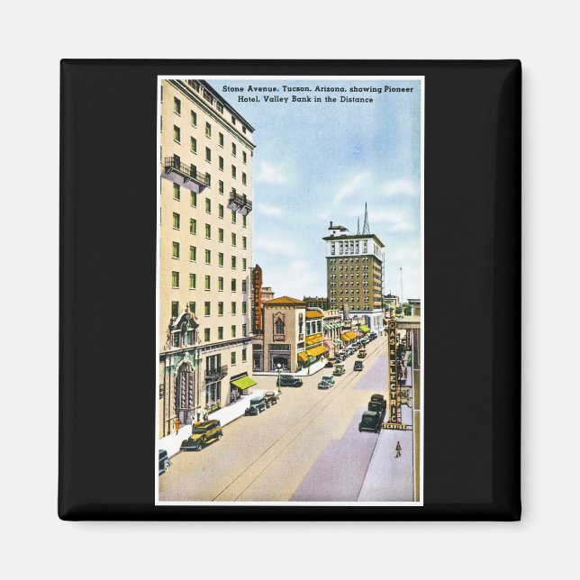 Stone Avenue, Tucson, Arizona Retro Road Resa Magnet (Framsidan)