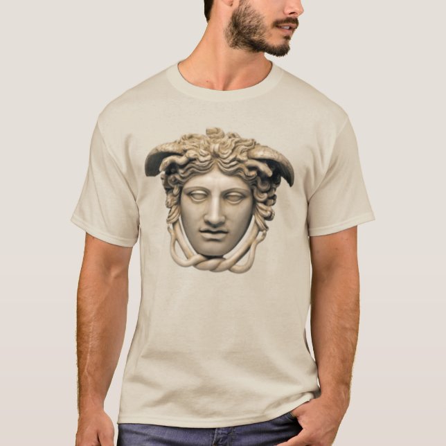 Stone Beige Medusa T Shirt (Framsida)