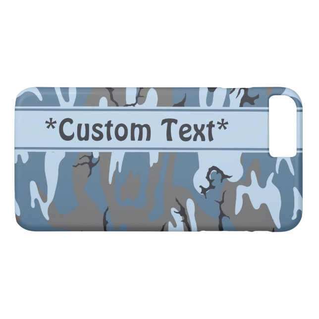 Stone Blue Camo w/ Anpassningsbar Text Case-Mate iPhone Skal (Baksida (horisontal))