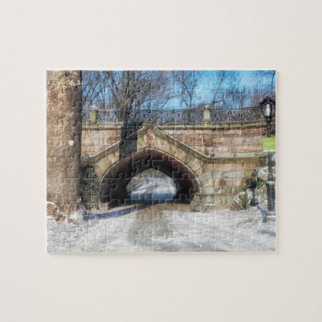 Stone Bridge - Central Park i Winter Pussel (Horisontell)