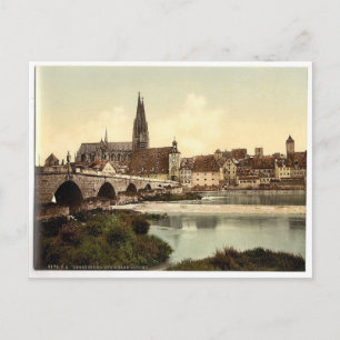 Stone Bridge (dvs. Steinerne Brucke) och katedral Vykort