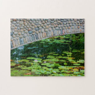 Stone Bridge Lilypads vattenfärgsmålning Pussel
