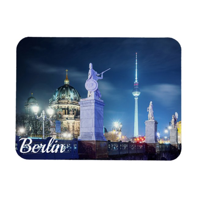 Stone bridge nära Berlins katedral i Tyskland Magnet (Horisontell)