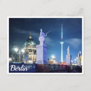 Stone bridge nära Berlins katedral i Tyskland Vykort