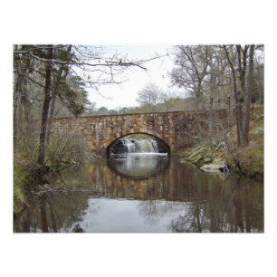 Stone Bridge och Vatten Fall Photo Print Fototryck