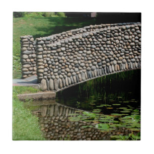 Stone Bridge over Lily Pond Nature Kakelplatta