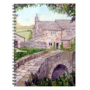 Stone Bridge Watercolor-målning Anteckningsbok