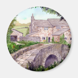 Stone Bridge Watercolor-målning Magnet