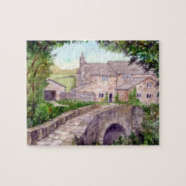 Stone Bridge Watercolor-målning Pussel