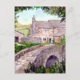 Stone Bridge Watercolor-målning Vykort