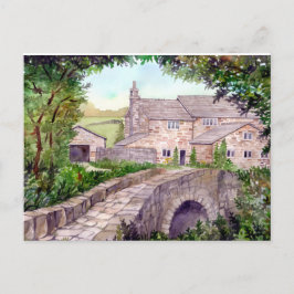 Stone Bridge Watercolor-målning Vykort