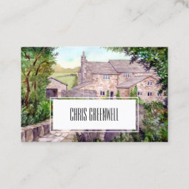 Stone Bridge Watercolor Painting Architecture Visitkort