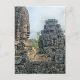 Stone Buddha Ansikte vid Bayon Temple, Angkor Vykort