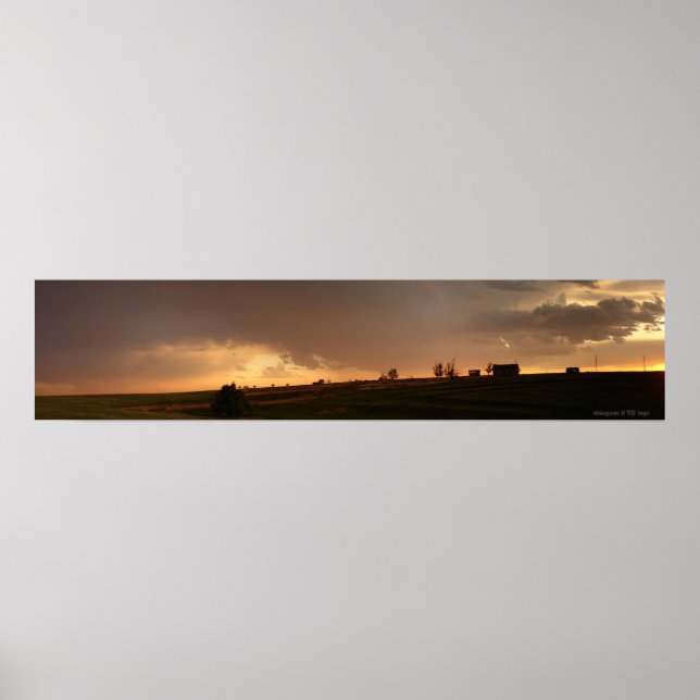 Stone Byggnad Sunset Poster (Framsidan)