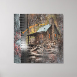 Stone Cabin i Rustic Family Canvastryck