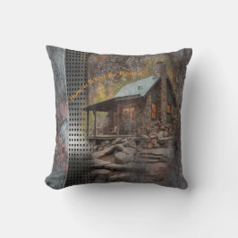 Stone Cabin i Rustic Family Kudde