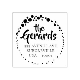 Stone Circle Family Adress Anpassningsbar Rubber F Stämpel