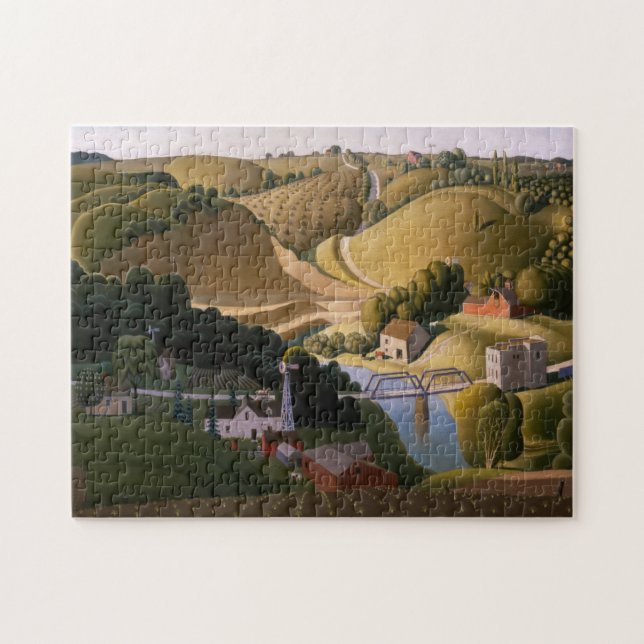 Stone City, 1930 by Grant Wood Pussel (Horisontell)