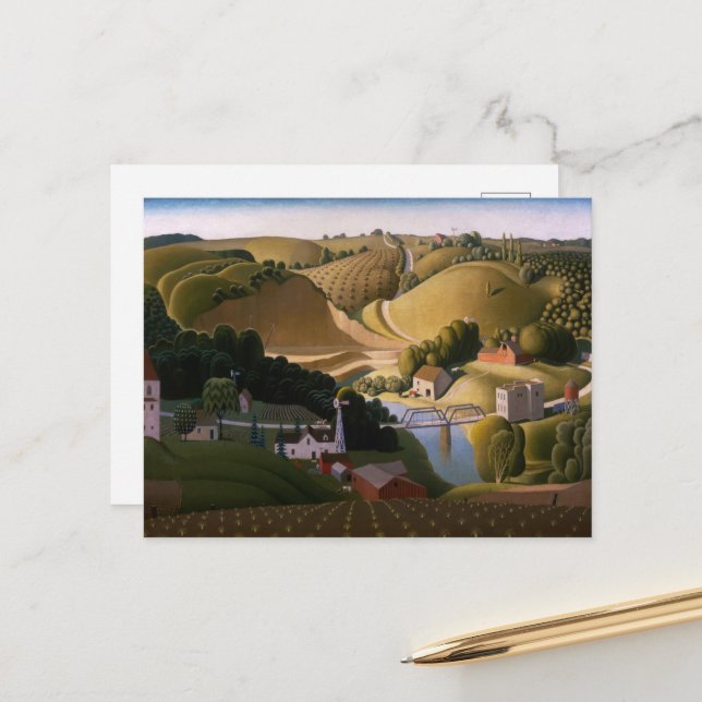 Stone City av Grant Wood Helg Vykort (Fram/Back In Situ)