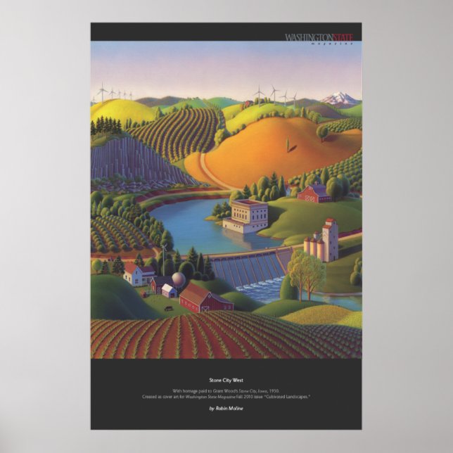 Stone City Väster av Robin Moline Poster (Framsidan)