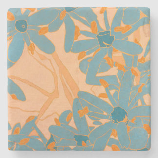 Stone Coaster Contemporary Leaf Design in Peach Stenunderlägg