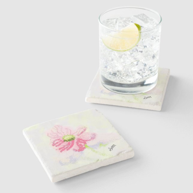 Stone Coaster : Iris Flower . Stenunderlägg (Sidan)