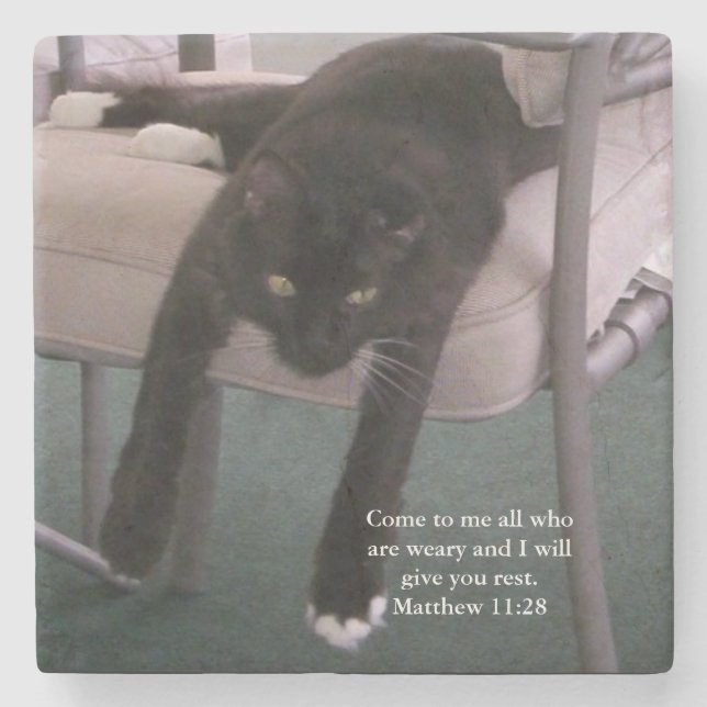 Stone Coaster- Matthew verse "come to me..."  Stenunderlägg (Framsidan)