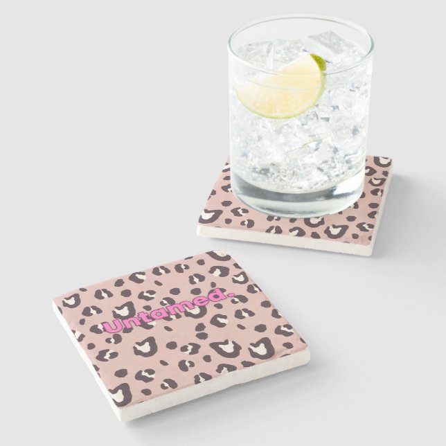 Stone coaster pink animal print stenunderlägg (Sidan)