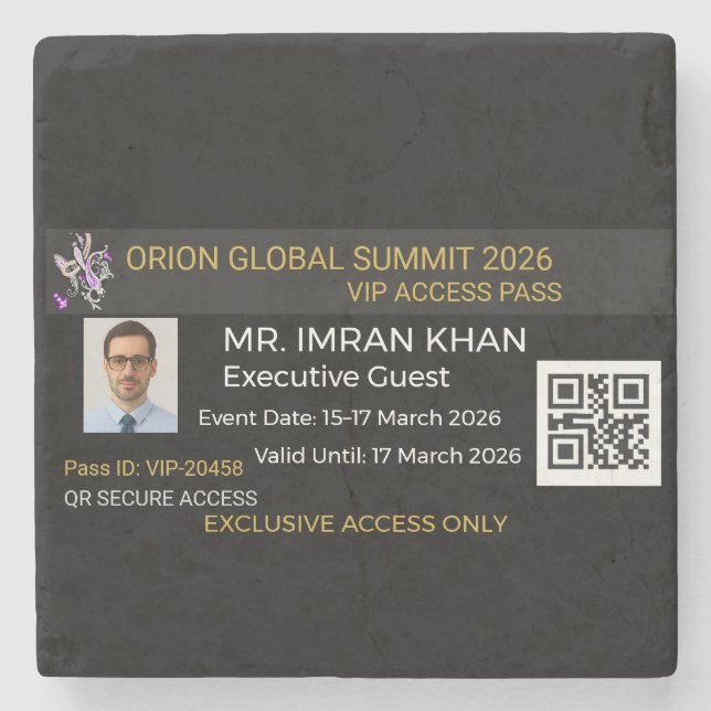 Stone Coasters | Marble | Photo | Monogram Stenunderlägg (Framsidan)