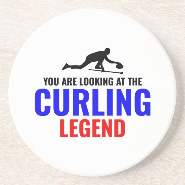 Stone Curling Winter Ice Sport Curler Funny Underlägg (Framsidan)