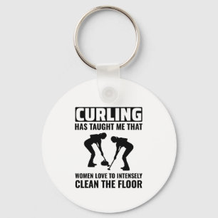 Stone Curling Winter Ice Sport Curler Nyckelring