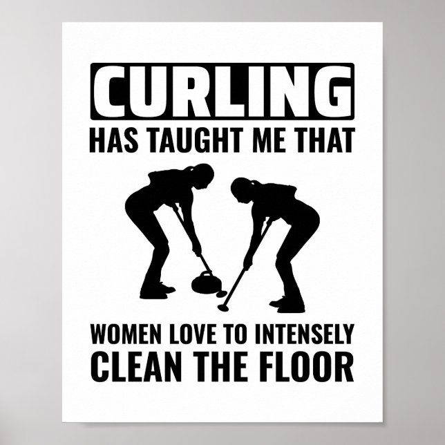 Stone Curling Winter Ice Sport Curler Poster (Framsidan)