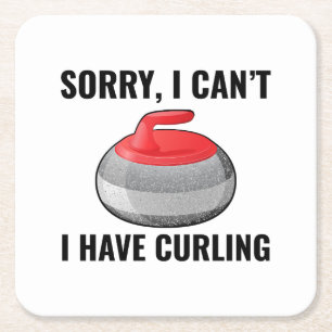 Stone Curling Winter Ice Sport Curler Underlägg Papper Kvadrat