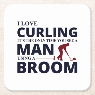 Stone Curling Winter Ice Sport Curler Underlägg Papper Kvadrat