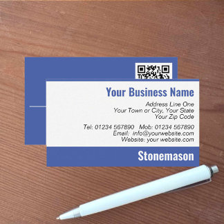 Stone Cutter, stenvagn, stonemason QR-kod Visitkort